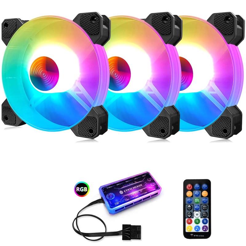 Amazon.com: 3 Pack RGB Case Fans,PECHAM 120mm Silent Computer Cooling PC Case Fan Addressable RGB Color Changing LED Fan with Remote Control,Music Rhythm Sync & 5V ARGB Motherboard Sync(RGB2) : Electronics