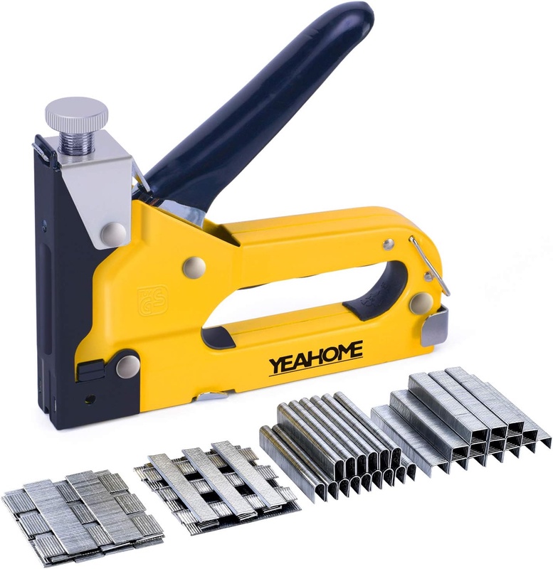 Amazon.com: Upholstery Staple Gun Heavy Duty, YEAHOME 4-in-1 Stapler Gun with 4000 Staples, Manual Brad Nailer Power Adjustment Stapler Gun for Wood, Crafts, Carpentry, Decoration DIY, Fathers Day Gifts : Tools & Home Improvement