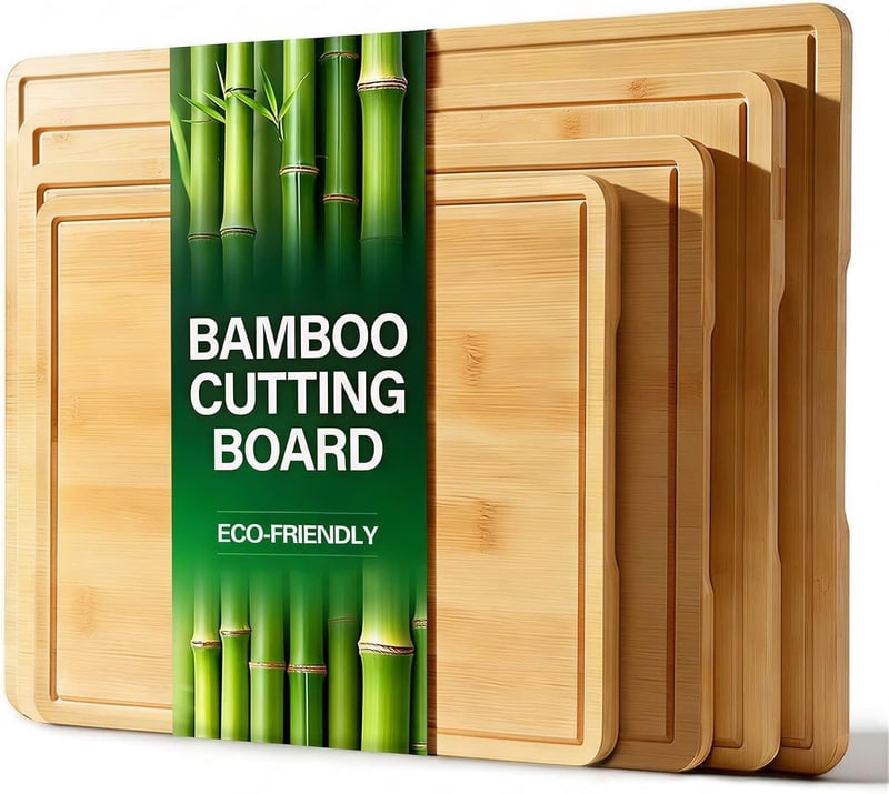 Amazon.com: Zarler Bamboo Cutting Boards for Kitchen, 4 Piece Durable Wood Cutting Board with Juice Grooves and Handles, Wooden Chopping Board Set for Meal Prep, XL Size, Ideal Kitchen Gift : Home & Kitchen