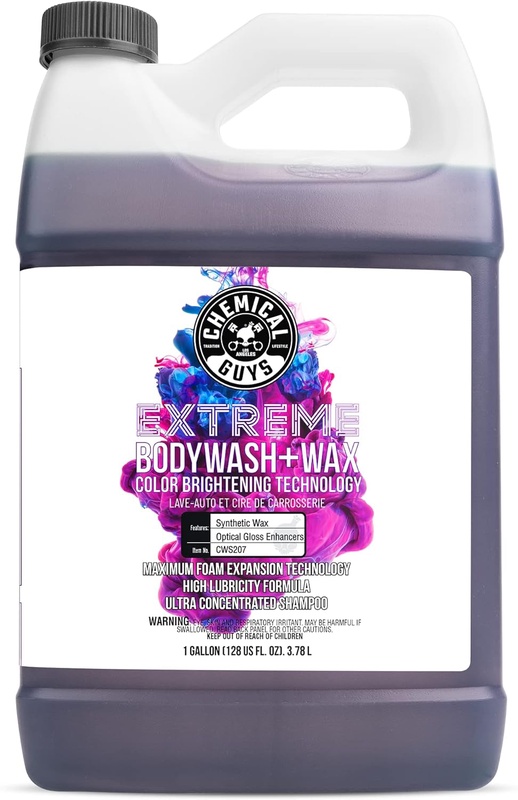Amazon.com: Chemical Guys CWS207 Extreme Bodywash & Wax Foaming Car Wash Soap, (Works with Foam Cannons/Guns or Bucket Washes) For Trucks, Motorcycles, RVs & More, 128 fl oz (1 Gallon), Grape Scent : Automotive