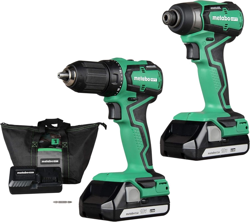 Amazon.com: Metabo HPT Cordless 18V Drill and Impact Driver Combo Kit | Sub-Compact | Brushless Motor | Lithium-Ion Batteries | Lifetime Tool Warranty | KC18DDX : Everything Else