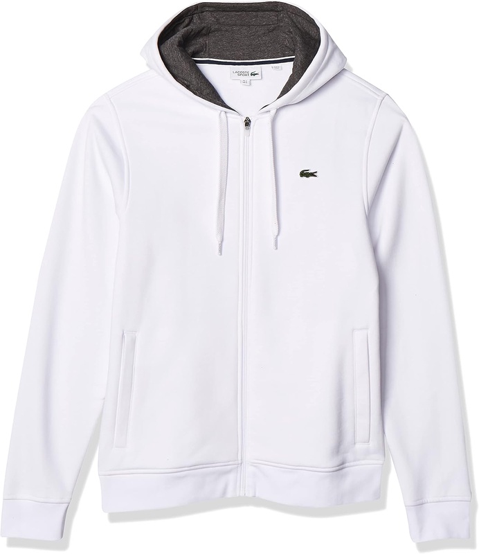 Lacoste Men's Sport Long Sleeve Fleece Full Zip Hoodie Sweatshirt at Amazon Men’s Clothing store