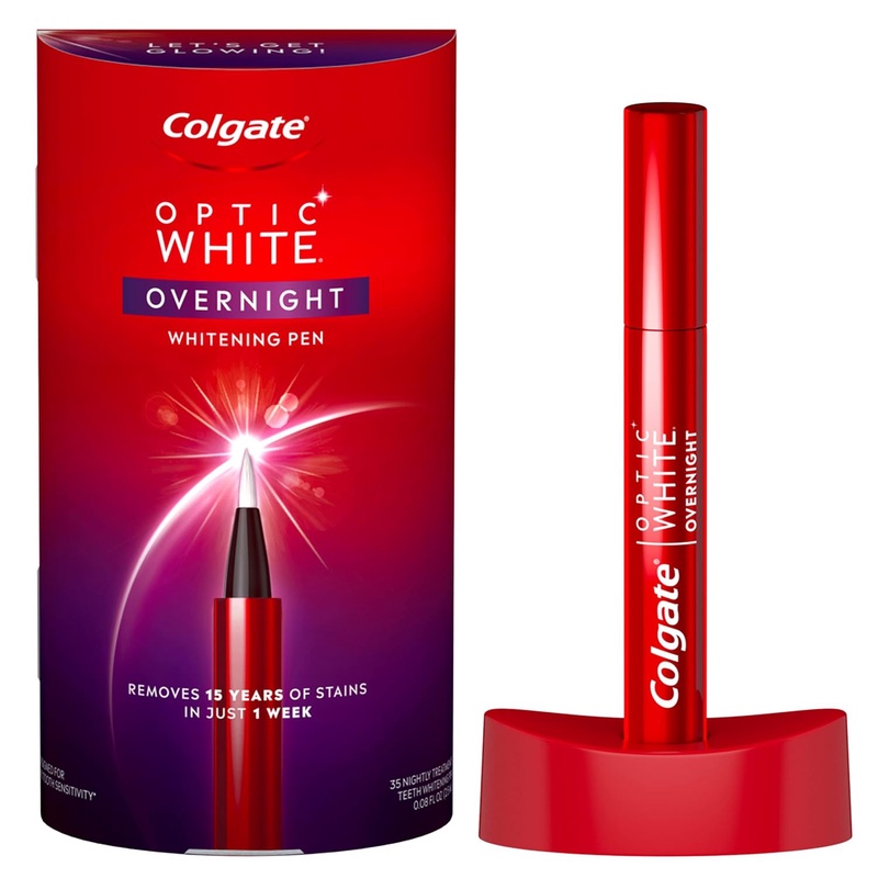Amazon.com: Colgate Optic White Overnight Teeth Whitening Pen, Teeth Stain Remover to Whiten Teeth, 35 Nightly Treatments, 0.08 Fl Oz : Everything Else