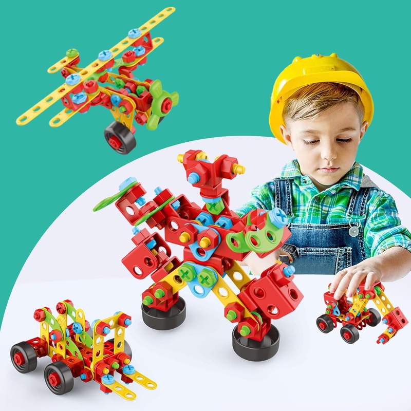 Amazon.com: GNAlGNAt STEM Blocks Building Toys, 288 Pieces Building Set Toys for 3 4 5 6 7 Year Old Boys Girls, Construction Education Toy with Tool, 13+ Models : Toys & Games