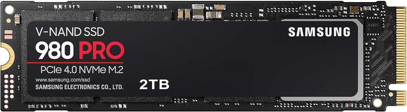 SAMSUNG 980 PRO SSD 2TB PCIe NVMe Gen 4 Gaming M.2 Internal Solid State Drive Memory Card, Maximum Speed, Thermal Control, MZ-V8P2T0B