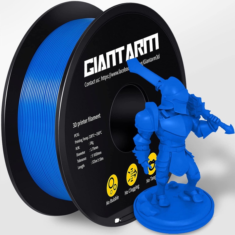 Amazon.com: GIANTARM Blue PETG 3D Printer Filament Toughness Enhanced 1kg (2.2lbs), 1.75mm Dimensional Accuracy +/-0.03mm, 1080 Feet（330m)/Roll, Vacuum Package, Fit for Most 3D FDM Printer : Industrial & Scientific