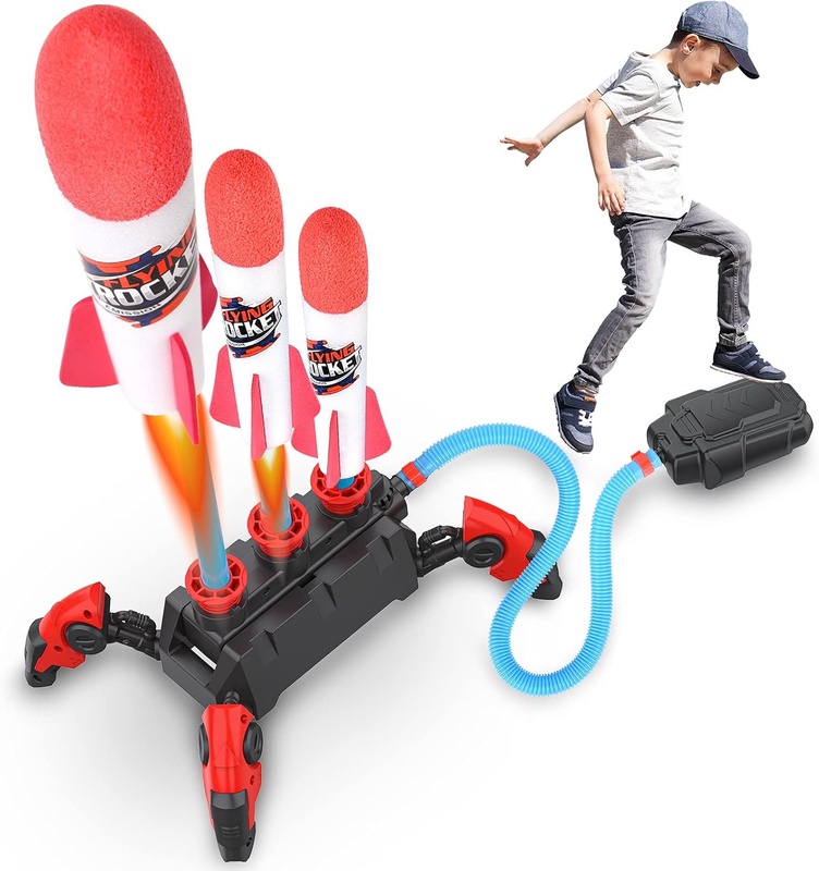 Amazon.com: eeFul Stomp Rocket Launcher for Kids - 6 Foam Rockets Triple Launch Adjustable Angle with Stand & Air Hose Outdoor Play Games Activities Top Birthday Toys Gift for Over Age 2 Year Old Toddler Girl Boy : Toys & Games