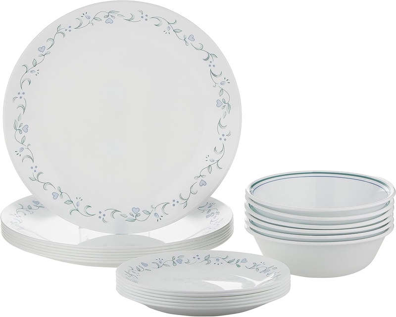 Amazon.com | Corelle Livingware Country Cottage 18-Piece Dinnerware Set, Service for 6: Dinnerware Sets