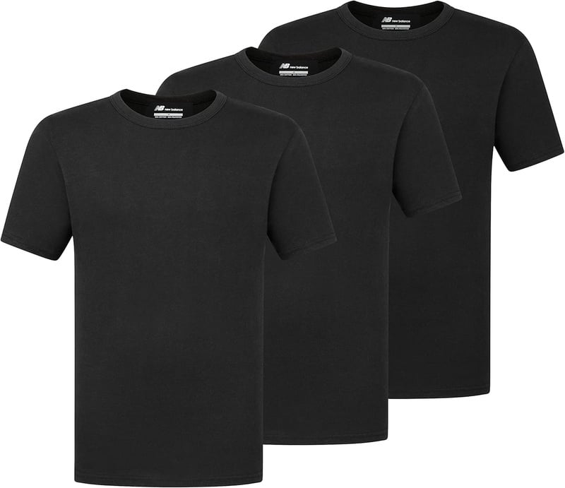 Amazon.com: New Balance Men's Standard Cotton Performance Crew Neck Tee, Black/Black/Black, Large : Clothing, Shoes & Jewelry
