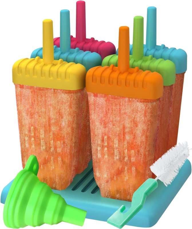 Amazon.com: Ozera Popsicle Molds, Reusable Popsicle Molds Ice Pop Molds Maker - Set of 6 - With Silicone Funnel & Cleaning Brush - Assorted Colors: Home & Kitchen