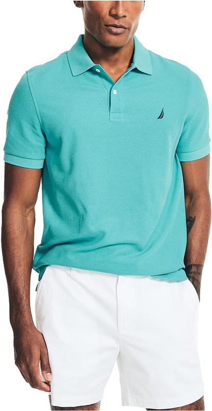 Amazon.com: Nautica Men's Sustainably Crafted Classic Fit Performance Deck Polo, Aqua Lagoon, Large : Clothing, Shoes & Jewelry