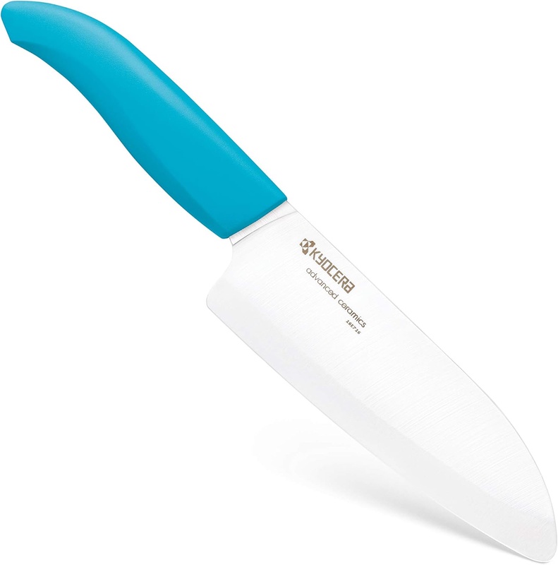 Amazon.com: Kyocera Advanced Ceramic Revolution Series 5-1/2-inch Santoku Knife, Blue Handle, White Blade: Santoku Knives: Home & Kitchen