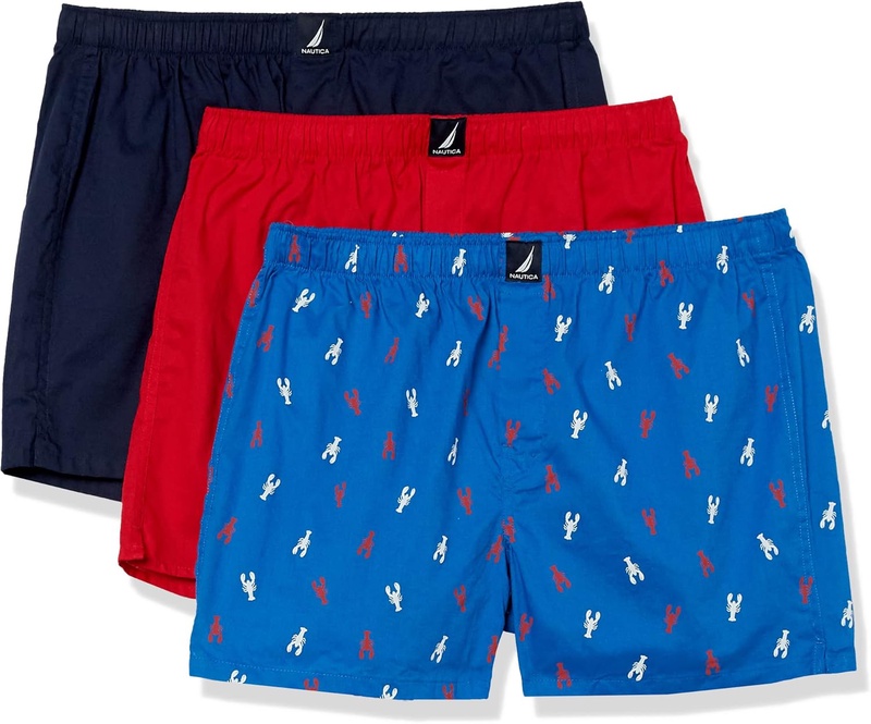 Nautica Men's Cotton Woven 3 Pack Boxer at Amazon Men’s Clothing store