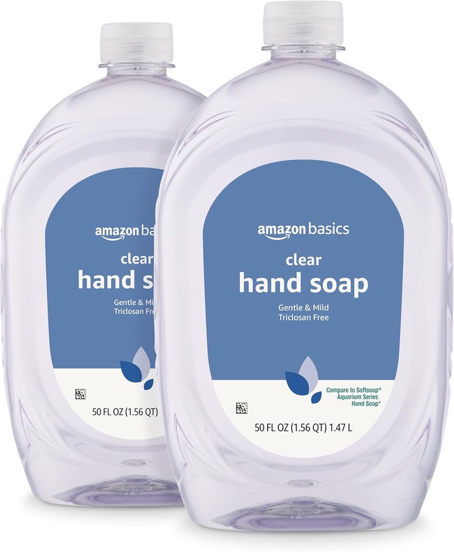 Amazon.com : Amazon Basics Gentle & Mild Clear Liquid Hand Soap Refill, Triclosan-Free, 50 Fl Oz (Pack of 2) (Previously Solimo) : Beauty & Personal Care