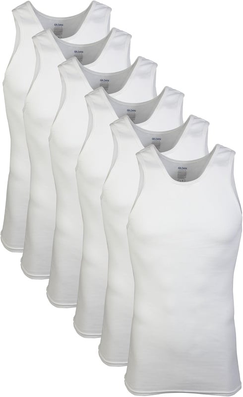 Amazon.com: Gildan mens A-shirts Tanks Multipack Undershirt, White (6 Pack), Large US : Clothing, Shoes & Jewelry