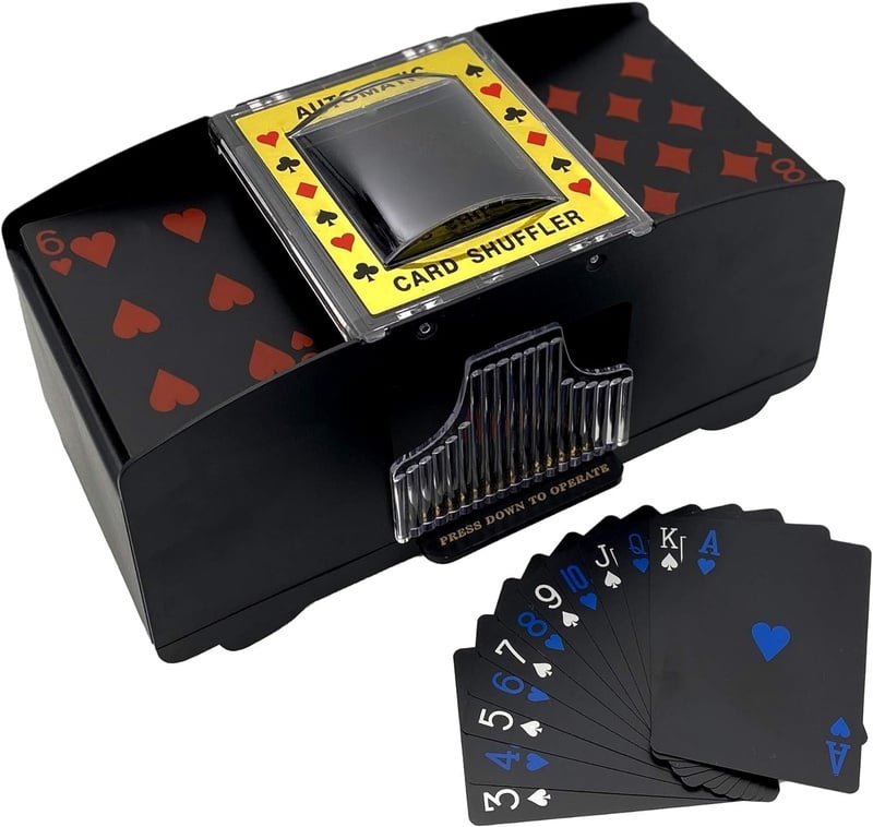Amazon.com : LIIBOT 2 Deck Automatic Card Shuffler with 1 Deck of Playing Card, UNO, Texas Hold'em, Poker, Home Card Games, Blackjack, Battery Operated Electric Poker Shuffling Machine : Sports & Outdoors