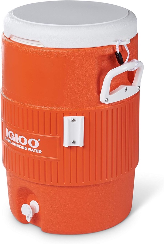 Amazon.com: Igloo 5 Gallon Portable Sports Cooler Water Beverage Dispenser with Flat Seat Lid, Bright Orange : Home & Kitchen