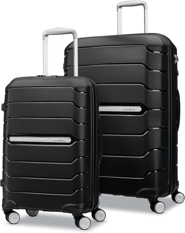 Amazon.com | Samsonite Freeform Hardside Expandable Luggage with Spinners, Black, 2PC SET (Carry-on/Large) | Suitcases