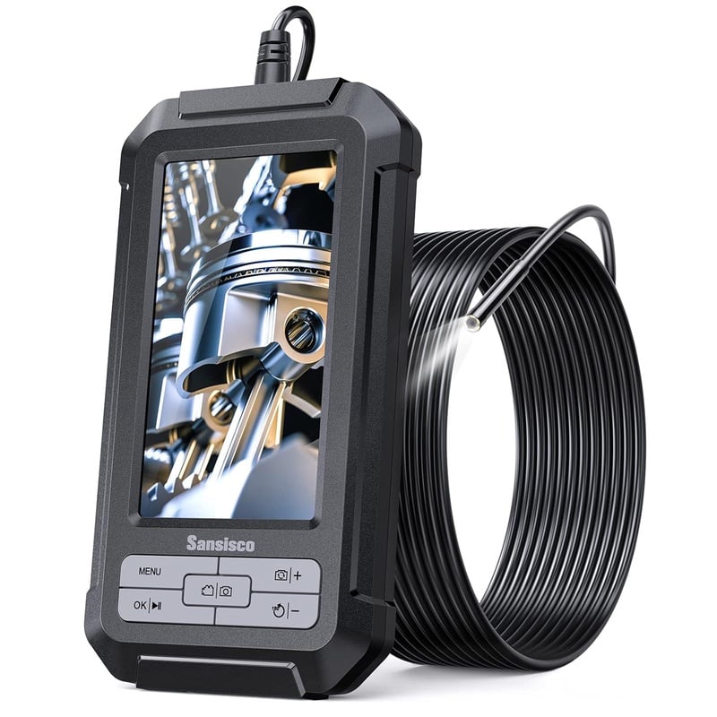 Sansisco Borescope, 1080P HD Digital Endoscope with 5.5 mm Thin Probe, 4.3-Inch LCD Screen Video Inspection Camera with Lights, IP67 Waterproof Snake Camera, 16.5ft Semi-Rigid Cable, 32GB TF Card: Amazon.com: Industrial & Scientific