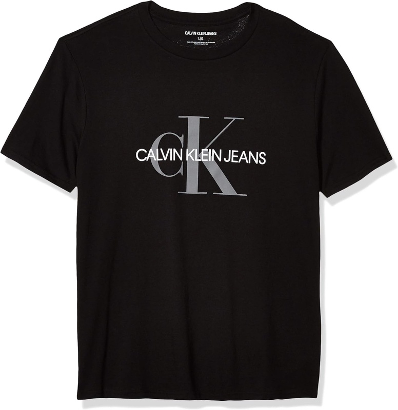 Calvin Klein Men's Short Sleeve Monogram Logo T-Shirt, Black Unbox, Large | Amazon.com
