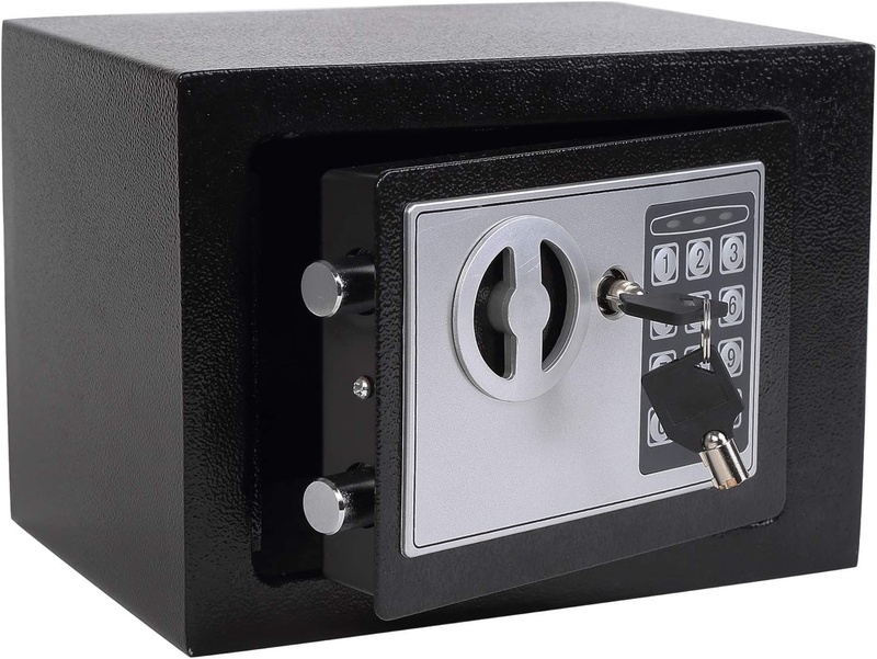 Amazon.com: Heroecol 0.17 Cubic Feet Electronic Security Safe Box Digital Deposit Box for Home Office Hotel Business Lock Box for Cash Jewelry Storage (Black, 17) : Office Products