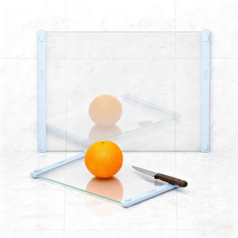 Amazon.com: DomestiCore Tempered Glass Cutting Board for Kitchen with Non Slip Silicone Edges,Double Sided,Non Toxic Glass Chopping Board,Heat-Resistant,Easy to Clean(Blue 12x16