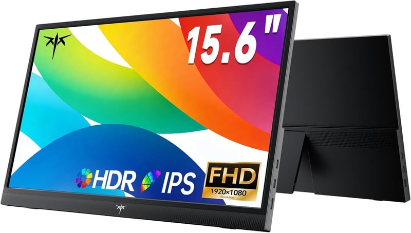 Amazon.com: KTC Portable Monitor 15.6 Inch, FHD 1080P Travel Laptop Monitor Extender with USB-C HDMI, Ultra-Slim IPS HDR Display with Speakers, Second Monitor Screen for Laptop Phone Xbox Mac Switch, Black H15F9 : Electronics