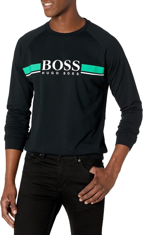 Hugo Boss BOSS Men's Authentic Sweatshirt, Raven Black, L at Amazon Men’s Clothing store