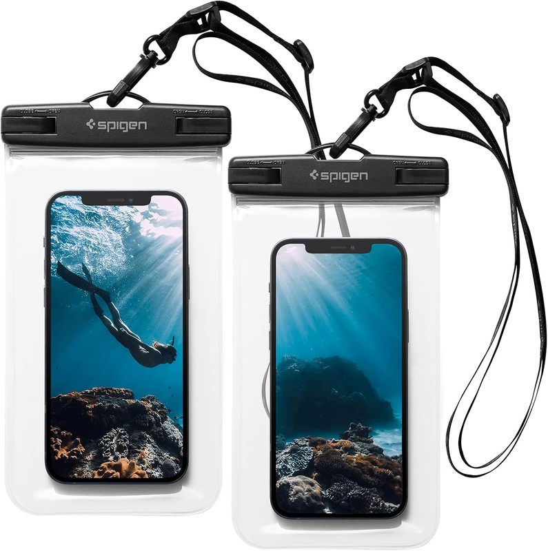 Amazon.com: Spigen AquaShield Universal PVC Protective Cases with IPX8 A601 Compatible with iPhone, Galaxy, Xiaomi, Google (Pack of 2) : Cell Phones & Accessories