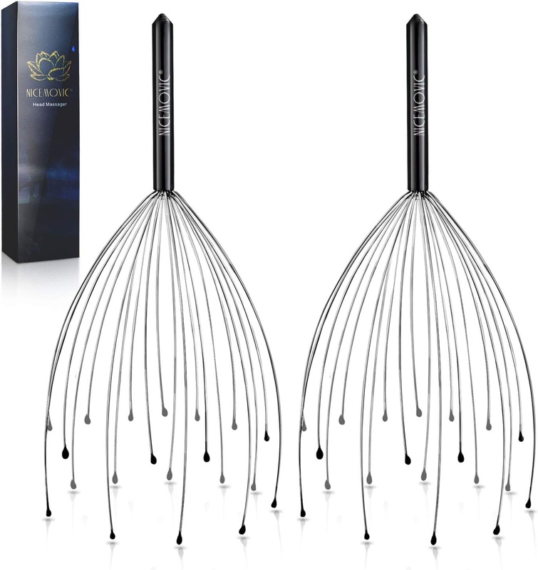 Amazon.com: NICEMOVIC 2 Pack Scalp Head Massager with 20 Fingers Scalp Head Scratcher for Hair Stimulation Body Relaxing(Black & Black) : Health & Household