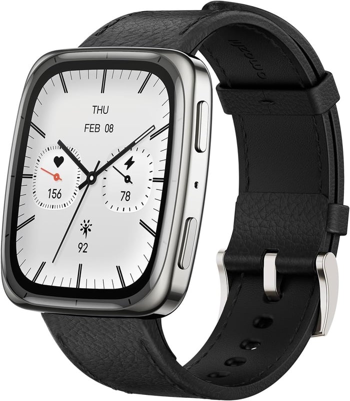 Amazon.com: Amazfit Active 2 Premium Smart Watch Fitness Tracker (Square) for Android & iPhone, 10 Day Battery, Water Resistant, GPS Maps, Heart & Sleep Monitor, HYROX Mode, Sapphire Glass, Leather + Sport Strap : Electronics