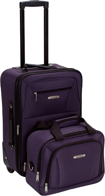 Amazon.com | Rockland Fashion Expandable Softside Upright Luggage Set, Purple, 2-Piece (14/19) | Luggage Sets