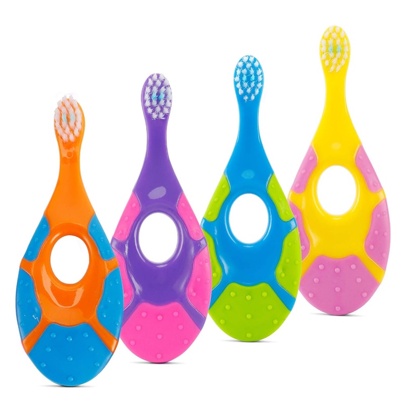 Amazon.com: Slotic Baby Toothbrush for 0-2 Years, Safe and Sturdy, Toddler Oral Care Teether Brush, Extra Soft Bristle for Baby Teeth and Infant Gums, Dentist Recommended (4-Pack) : Everything Else