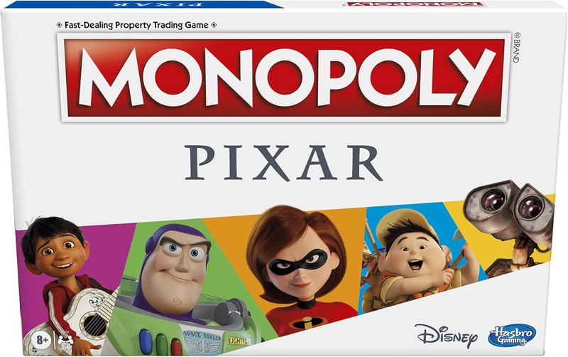 Amazon.com: MONOPOLY: Pixar Edition Board Game for Kids 8 and Up, Buy Locations from Disney and Pixar's Toy Story, The Incredibles, Up, Coco, and More (Amazon Exclusive) : Toys & Games