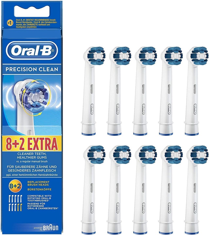 Amazon.com : Genuine Original Oral-B Braun Precision Clean Replacement Rechargeable Toothbrush Heads (10 Count) - International Version, German Packaging : Beauty & Personal Care