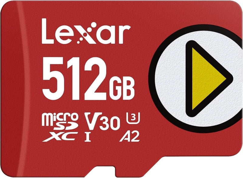 Amazon.com: Lexar 512GB PLAY micro SD Card, UHS-I, C10, U3, V30, A2, Full HD, 4K, Up to 205/140 MB/s microSDXC Memory Card, Expanded Storage for Nintendo-Switch 1, Gaming, Smartphones, Tablets (LMSPLAY512G-BNSNU) : Electronics