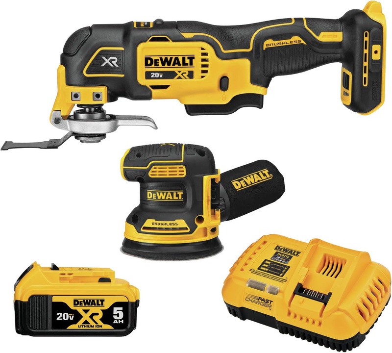 DEWALT 20V MAX XR Sander & Multi-Tool, Woodworking Kit, 2-Tool (DCK202P1) - - Amazon.com