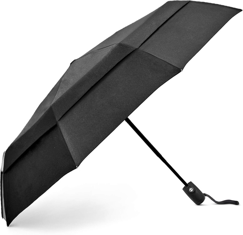 Amazon.com: EEZ-Y Windproof Travel Umbrellas for Rain - Lightweight, Strong, Compact with & Easy Auto Open/Close Button for Single Hand Use - Double Vented Canopy for Men & Women - Black : Clothing, Shoes & Jewelry