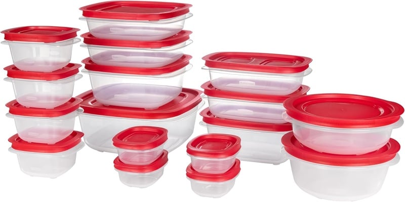 Amazon.com: Rubbermaid EasyStore Rectangle, Square, and Round Containers, 34-Piece Set, Food Storage Containers, Food Storage Containers with Lids : Everything Else