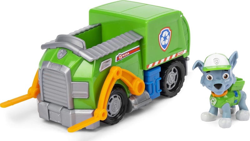 Amazon.com: Paw Patrol, Rocky’s Recycle Truck Vehicle with Collectible Figure, for Kids Aged 3 and Up : Toys & Games