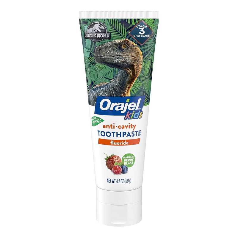 Amazon.com : Orajel Jurassic World Anticavity Fluoride Toothpaste- Berry Blast Flavor- Kids Toothpaste 4.2oz Tube : Beauty & Personal Care