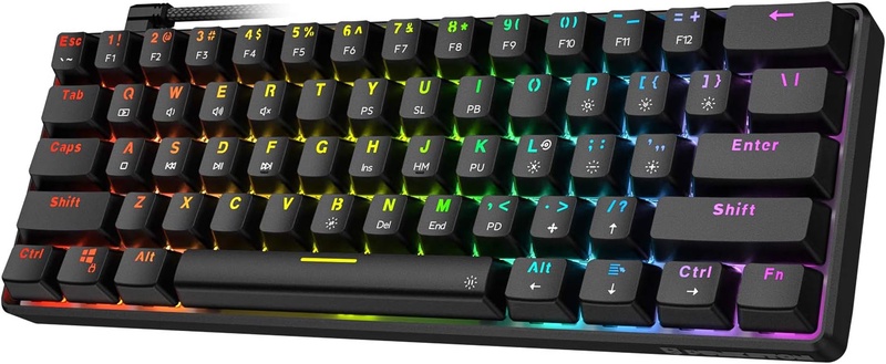 Amazon.com: Punkston TH61 60% Mechanical Gaming Keyboard,RGB Backlit Wired Ultra-Compact Mini Mechanical Keyboard Full Keys Programmable Black (Optical Brown Switch) : Electronics