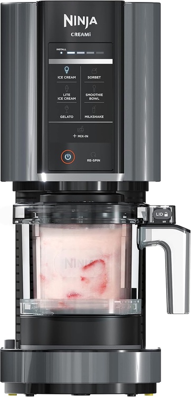 Amazon.com: Ninja NC299AMZ CREAMi Ice Cream Maker, for Gelato, Mix-ins, Milkshakes, Sorbet, Smoothie Bowls & More, 7 One-Touch Programs, with (1) Pint Container & Lid, Compact Size, Perfect for Kids, Matte Black : Everything Else