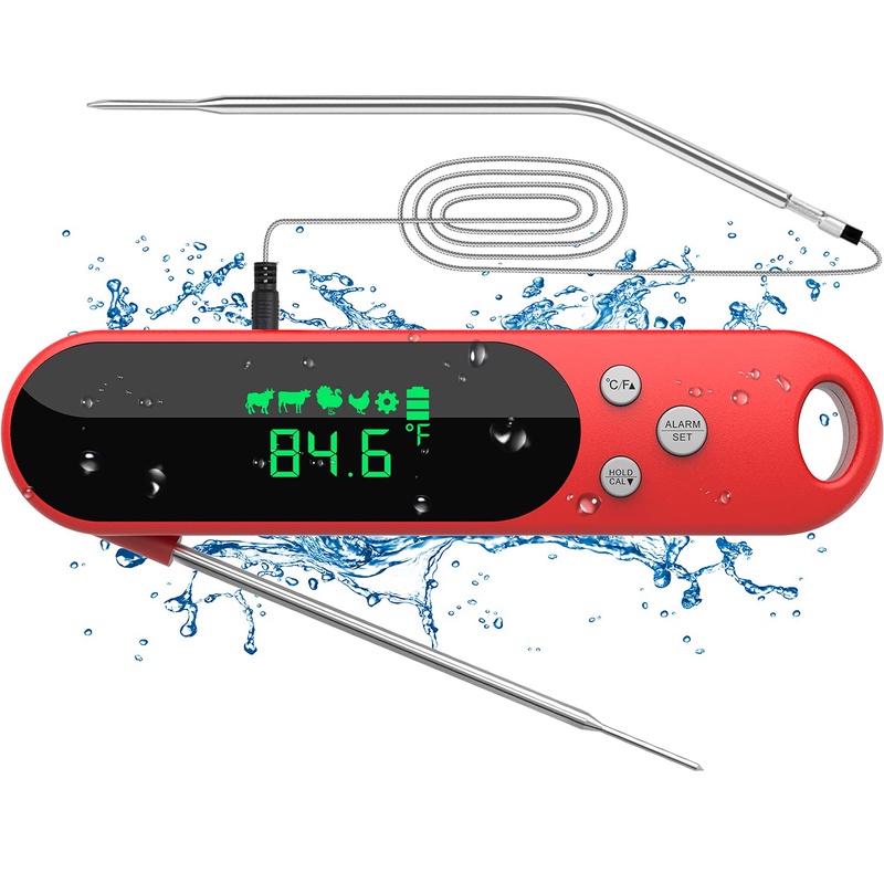 Amazon.com: DecorStar Meat Thermometers for Cooking, Dual Probe Digital Instant Read Food Thermometer with Alarm and Calibration Function, Waterproof Cooking Thermometer for Grilling, Baking, BBQ, Candy, Milk: Home & Kitchen