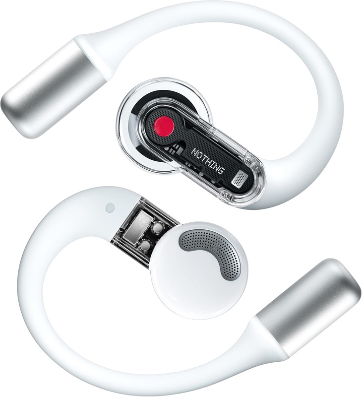 Amazon.com: Nothing Ear (Open) Open-Ear Headphones, Earbuds with Earhooks, BT 5.3, Clear Voice Technology with 2 Mics, Fast Charging, Compatible with iPhone & Android White : Electronics