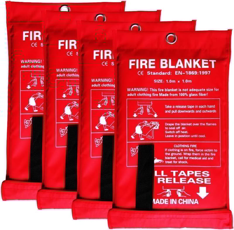 Amazon.com: Fire Blanket Fiberglass Fire Emergency Blanket Suppression Blanket Flame Retardant Blanket Emergency Survival Safety Cover for Home Kitchen, Camping, Fireplace, Car, RV, Boat (4 Pack) : Sports & Outdoors