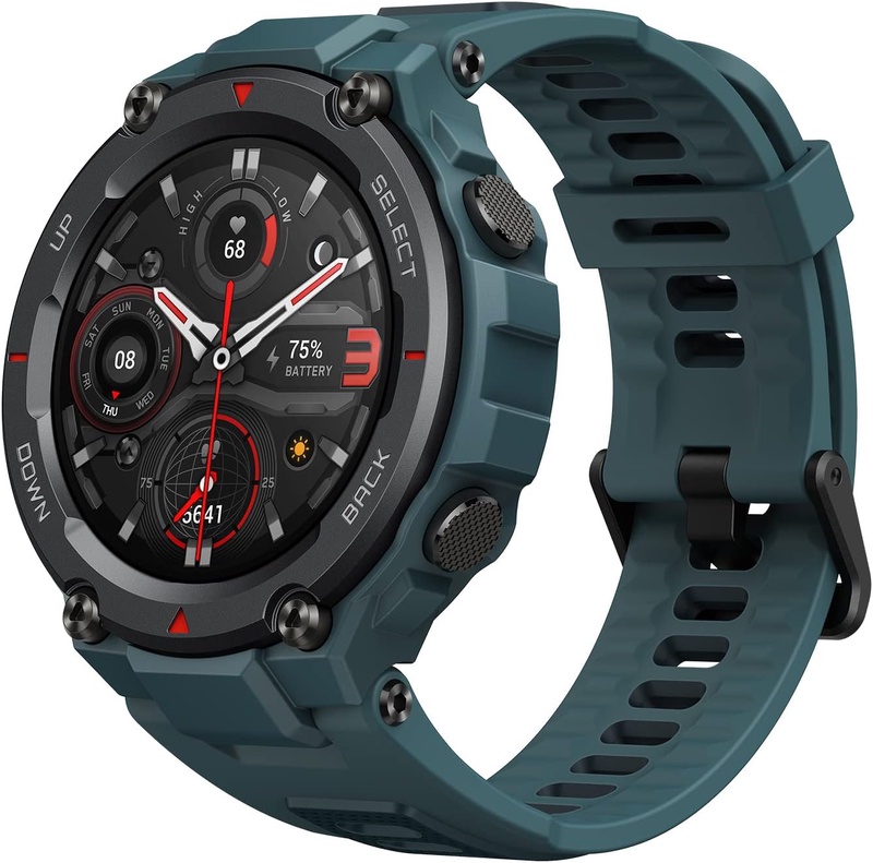 Amazon.com: Amazfit T-Rex Pro Smartwatch Fitness Watch with Built-in GPS, Military Standard Certified, 18 Day Battery Life, SpO2, Heart Rate Monitor, 100+ Sports Modes, 10 ATM Waterproof, Steel Blue : Clothing, Shoes & Jewelry