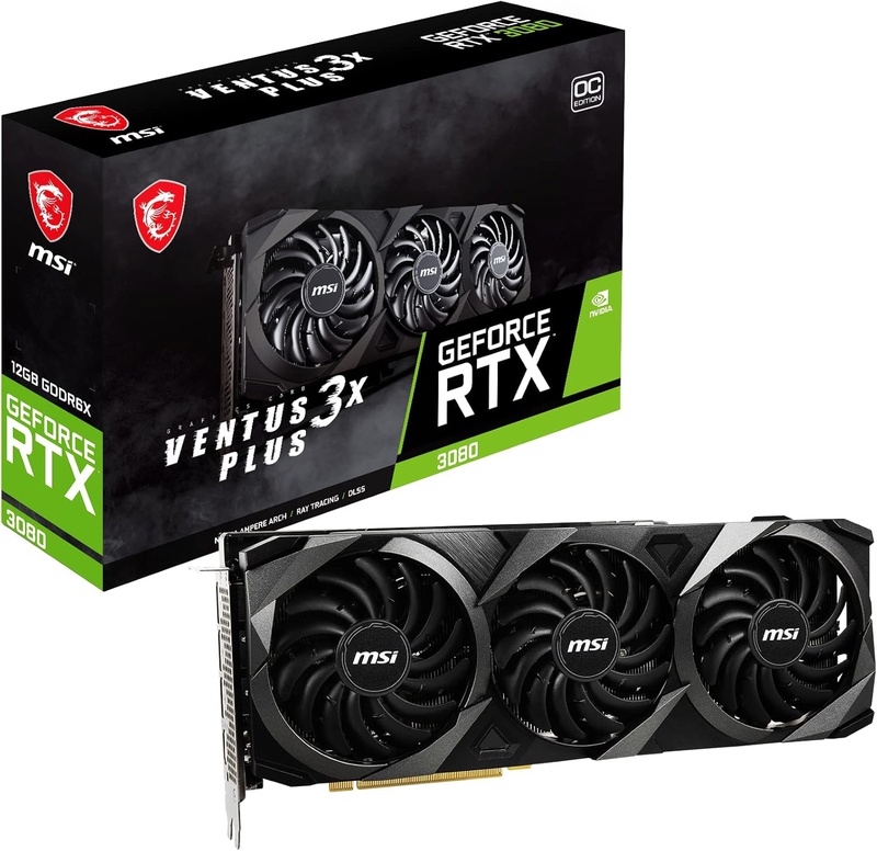 Amazon.com: MSI Gaming GeForce RTX 3080 LHR 12GB GDRR6X 384-Bit HDMI/DP Nvlink Torx Fan 3 Ampere Architecture OC Graphics Card (RTX 3080 Ventus 3X Plus 12G OC LHR) : Electronics
