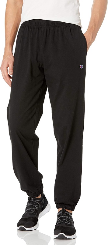Amazon.com: Champion Men's Lightweight Closed Bottom Jersey Pant, Black, Large : Sports & Outdoors