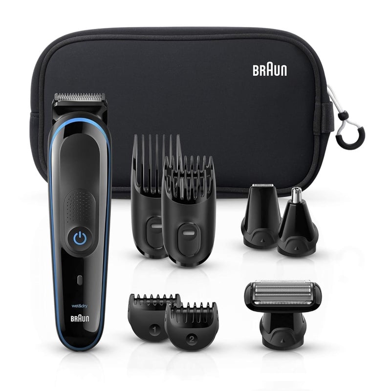 Amazon.com: Braun Hair Clippers for Men, 9-in-1 Beard, Ear & Nose Trimmer, Body Grooming Kit, Cordless & Rechargeable with Gillette ProGlide Razor, Black/Blue, 9 Piece Set : Everything Else